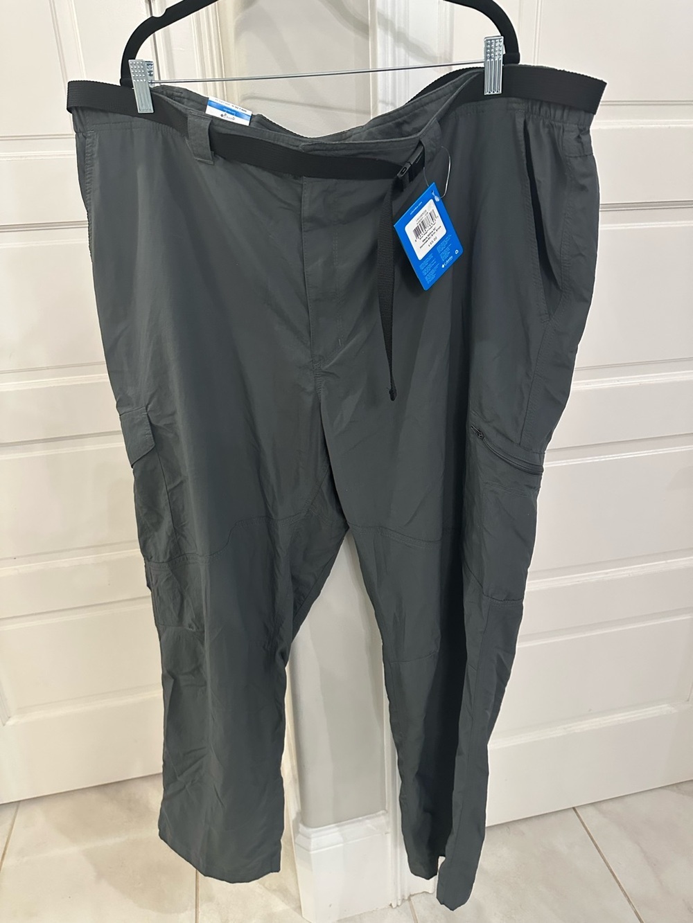 Columbia Mens 50 x 32 Silver Ridge Cargo Pants Gray Belted Outdoor Gorpcore NEW